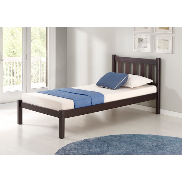 Poppy Twin Wood Platform Bed, Espresso